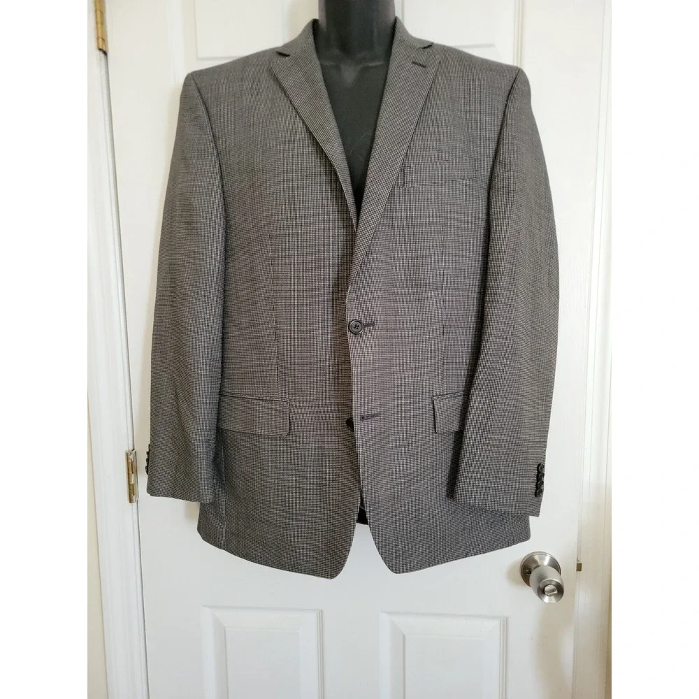 MICHAEL KORS Mens Blazer Sport Coat Jacket 42R Gray Silk Wool Suits Sport Jacket